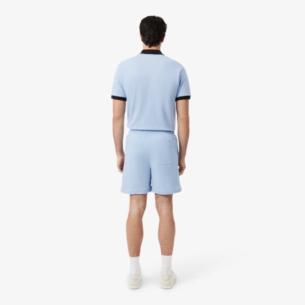 LACOSTEBermudas"Textured Jersey Shorts"color celeste