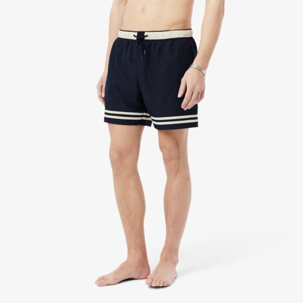 LACOSTEBañador"Mid Length Contrast Accent Monochrome Swim Trunks"color negro