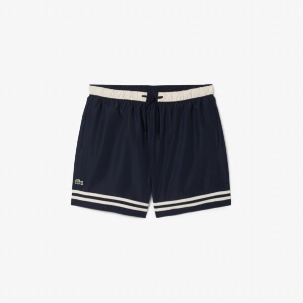 LACOSTEBañador"Mid Length Contrast Accent Monochrome Swim Trunks"color negro