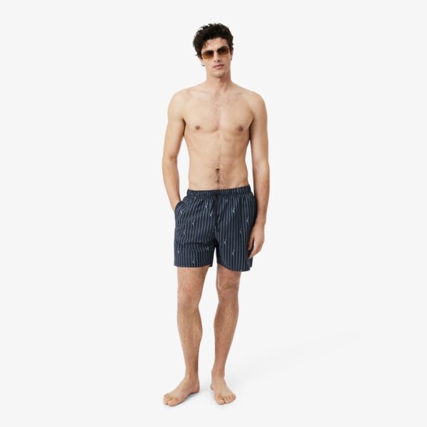 LACOSTEBañador"Mid Length Printed Swim Trunks"color negro