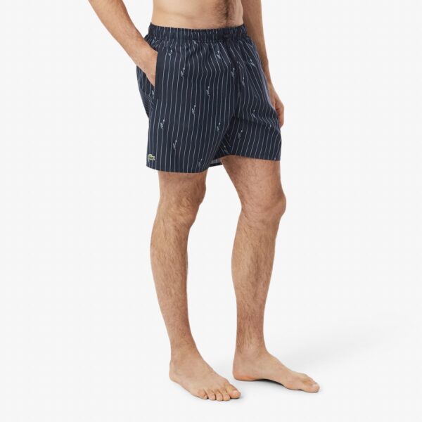 LACOSTEBañador"Mid Length Printed Swim Trunks"color negro