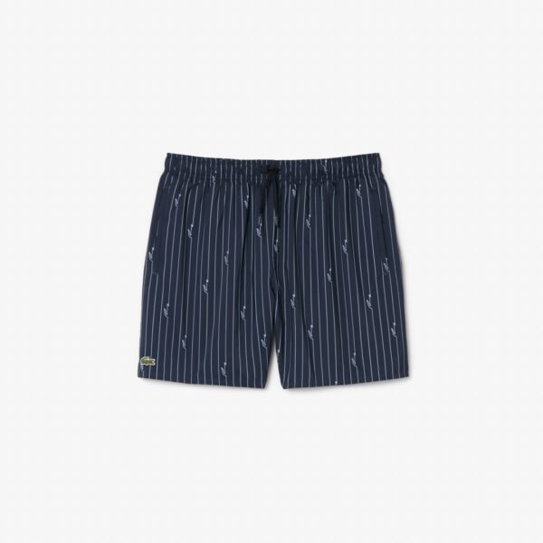 LACOSTEBañador"Mid Length Printed Swim Trunks"color negro