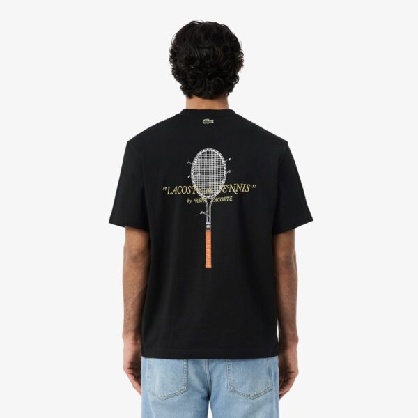 LACOSTECamiseta"Classic Fit Back Print and Embroidery Detail T-shirt"color negro