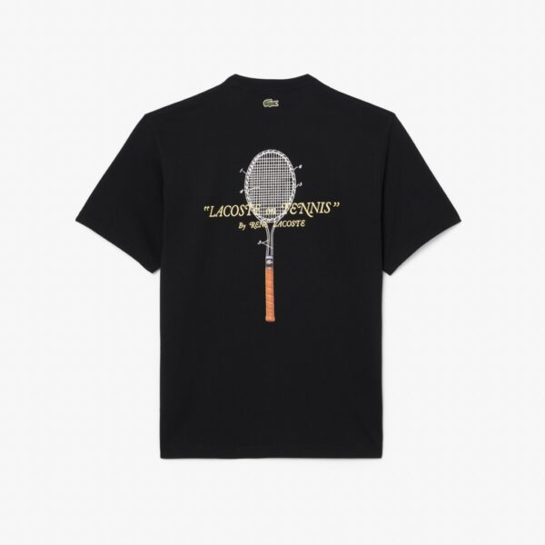 LACOSTECamiseta"Classic Fit Back Print and Embroidery Detail T-shirt"color negro