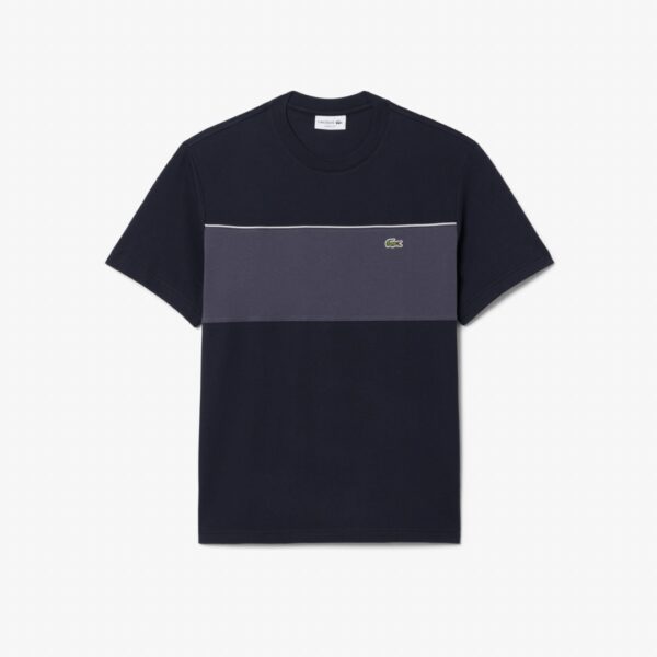 LACOSTECamiseta"Classic Fit Colorblock Cotton T-shirt"color negro-gris