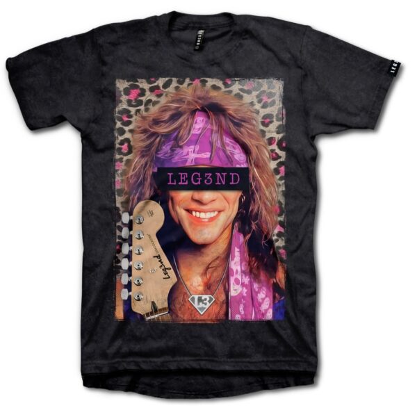 LEG3END Camiseta " JOVI " Coleccion Rostros de Leyenda color negro