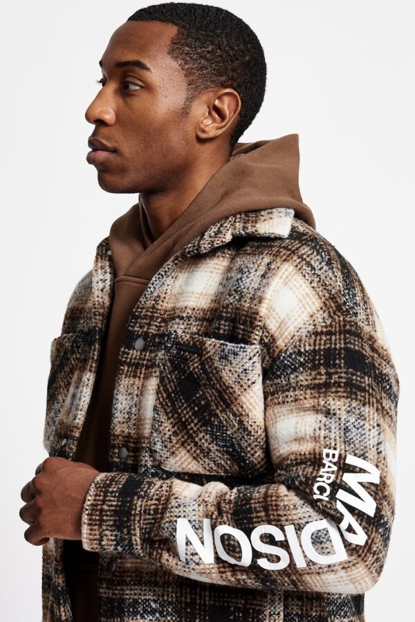 MADISON BARCLAYS Sobrecamisa " CHRYSL BOXY CHECK SHACKET " cuadros marron