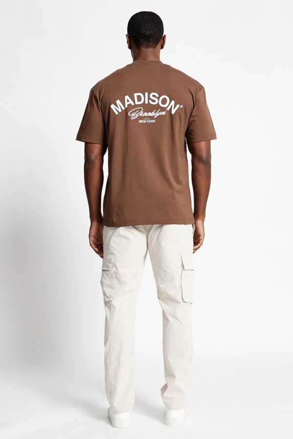 MADISON BARCLAY Pantalon " EMPIRE WOVEN CARGO PANTS " color piedra