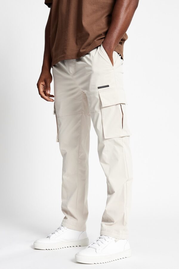 MADISON BARCLAY Pantalon " EMPIRE WOVEN CARGO PANTS " color piedra