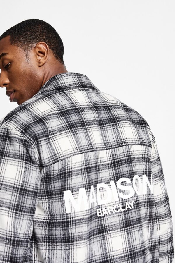 MADISON BARCLAYS Sobrecamisa " WALL ST FLANNEL SHIRT " cuadros negro-blanco