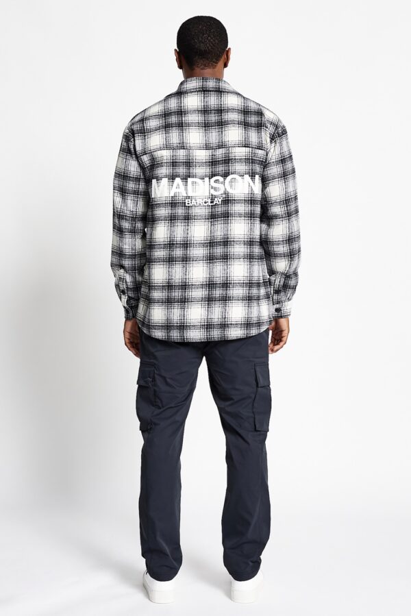 MADISON BARCLAYS Sobrecamisa " WALL ST FLANNEL SHIRT " cuadros negro-blanco