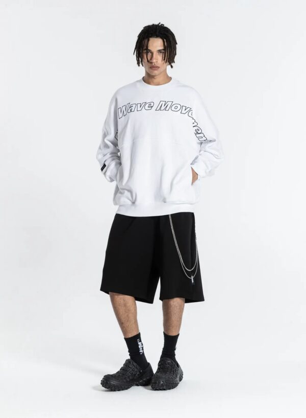 MOD WAVE MOVEMENTSudadera"Oversized Mod Wave Crewneck"color blanco
