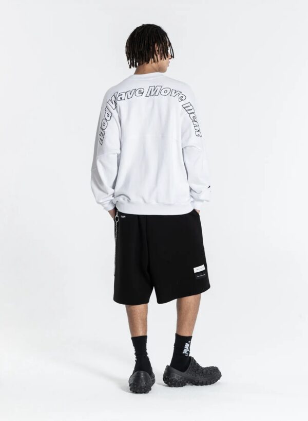 MOD WAVE MOVEMENTSudadera"Oversized Mod Wave Crewneck"color blanco