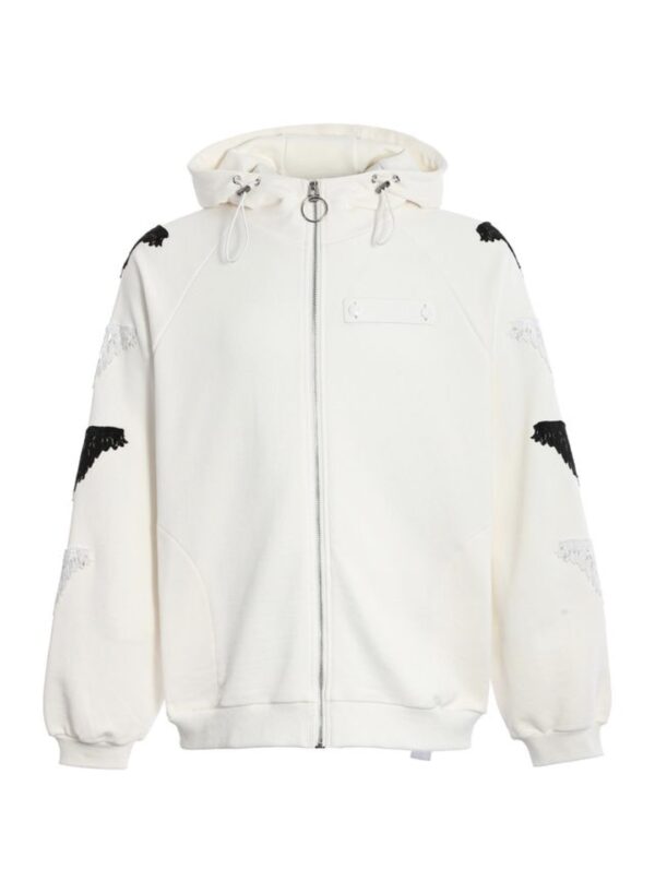 MOD WAVE MOVEMENTSudadera"STRASS WINGS HOODIE"color blanco