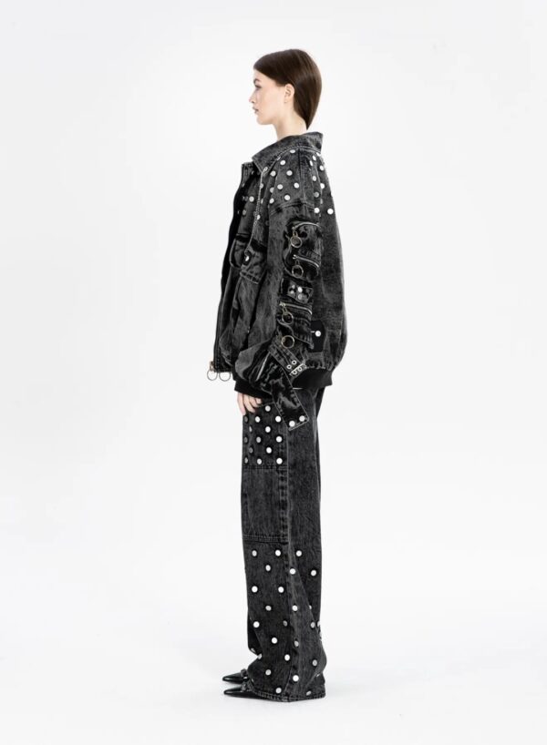 MOD WAVE MOVEMENTPantalon"Convertible Zip-Off Deconstructed Pan"color negro