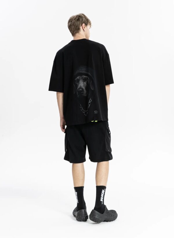 MOD WAVE MOVEMENTCamiseta"Embroidered VDog Tee"color negro