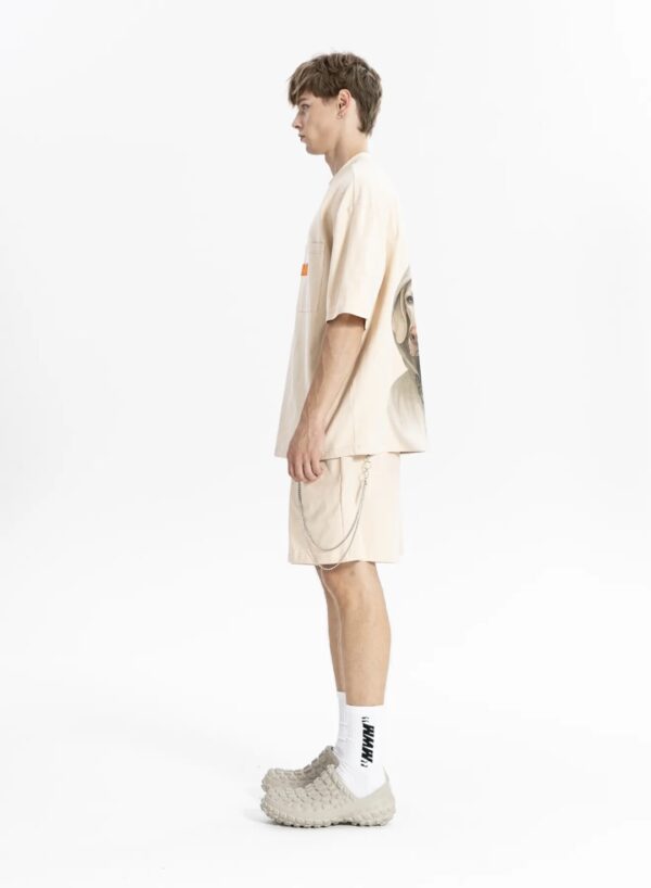 MOD WAVE MOVEMENTCamiseta"Embroidered VDog Tee"color beige