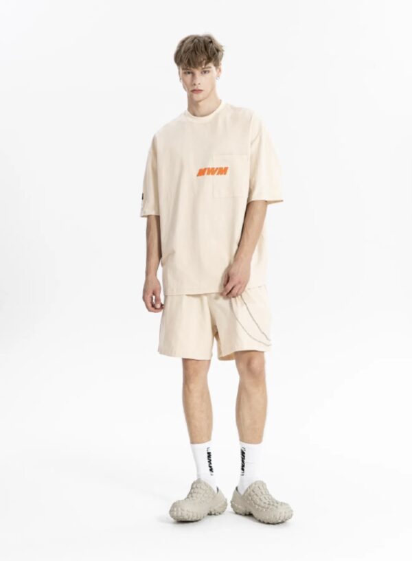 MOD WAVE MOVEMENTCamiseta"Embroidered VDog Tee"color beige