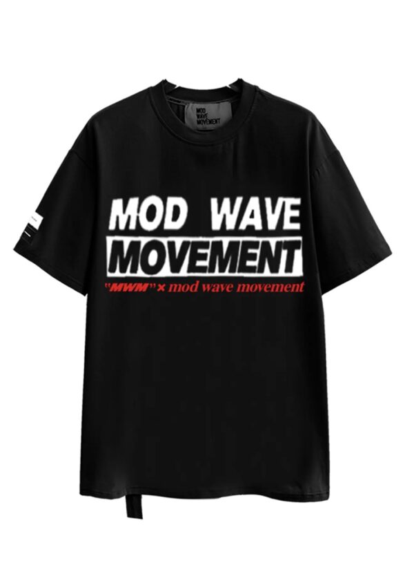 MOD WAVE MOVEMENTCamiseta"Streetwear Dog Print Regular Fit"color negro