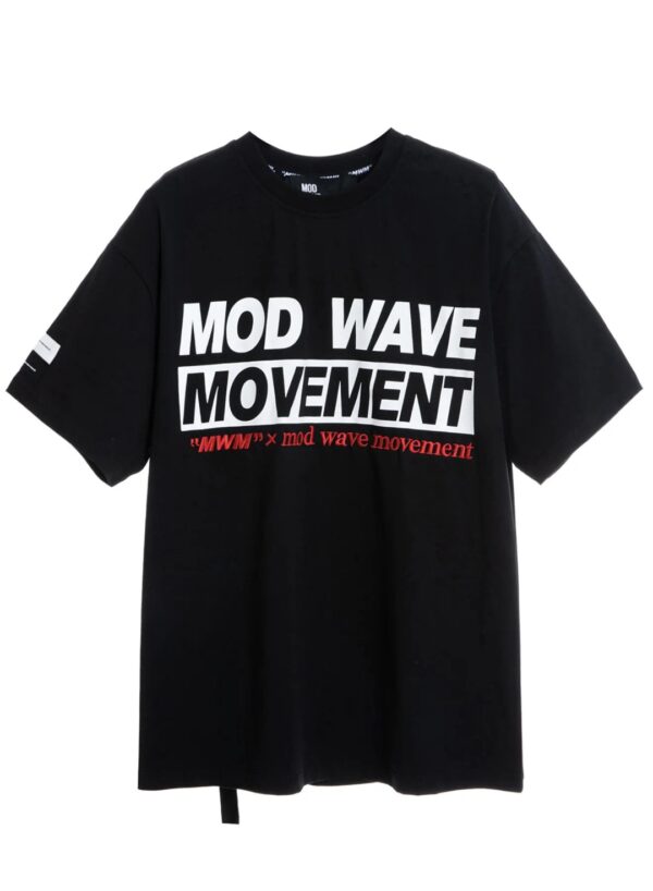 MOD WAVE MOVEMENTCamiseta"Streetwear Dog Print Regular Fit"color negro