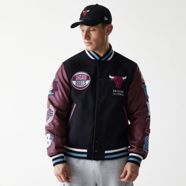NEW ERAChaqueta"NBA PATCH VARSITY CHIBUL  BLK"color negro
