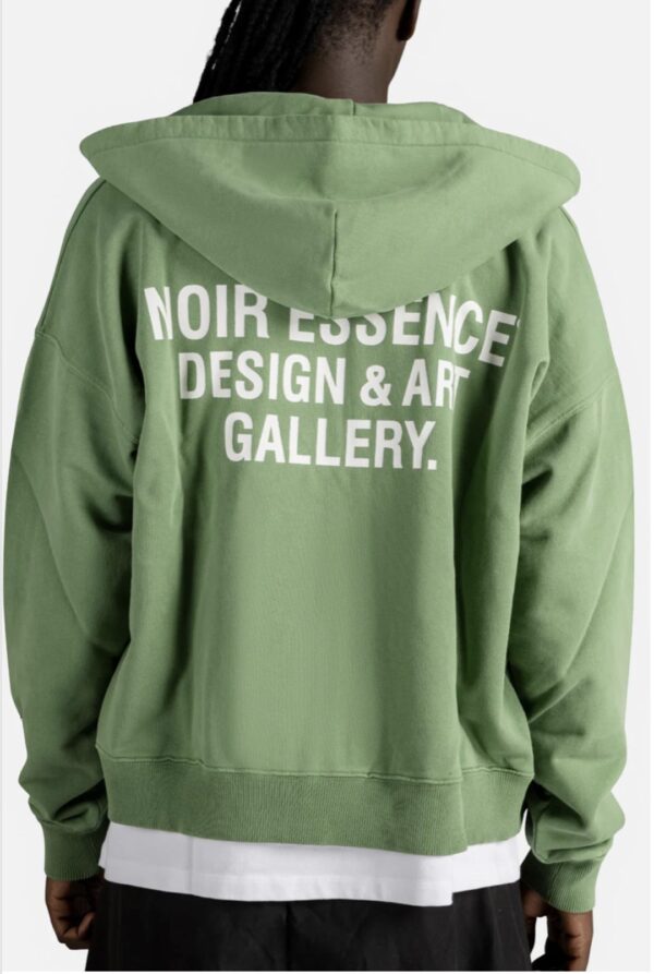 NOIR ESSENCESudadera"Beverly Hills Green Zip Hoodie"color verde