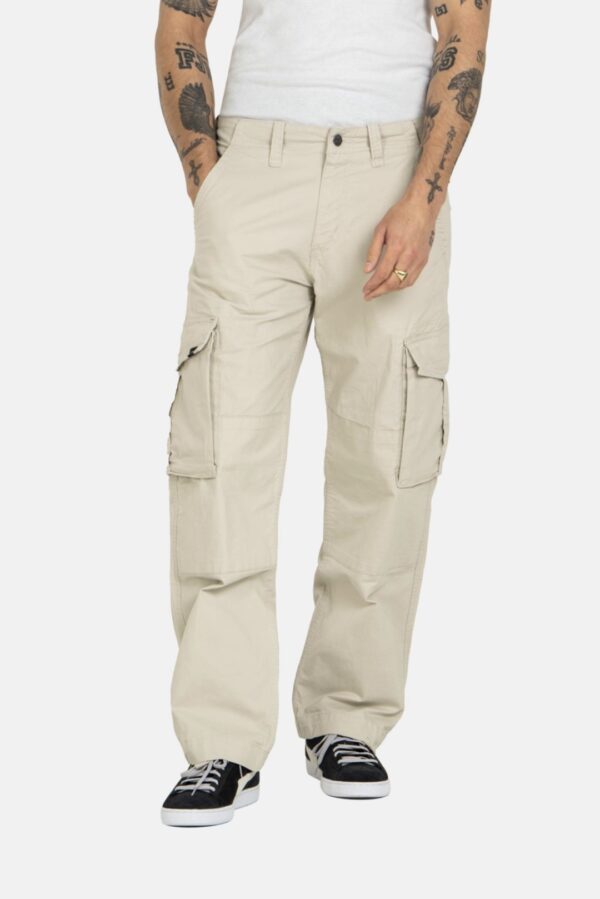 REELL Pantalon " CARGO RIPSTOP 3779 FLAT WHITE " color blanco