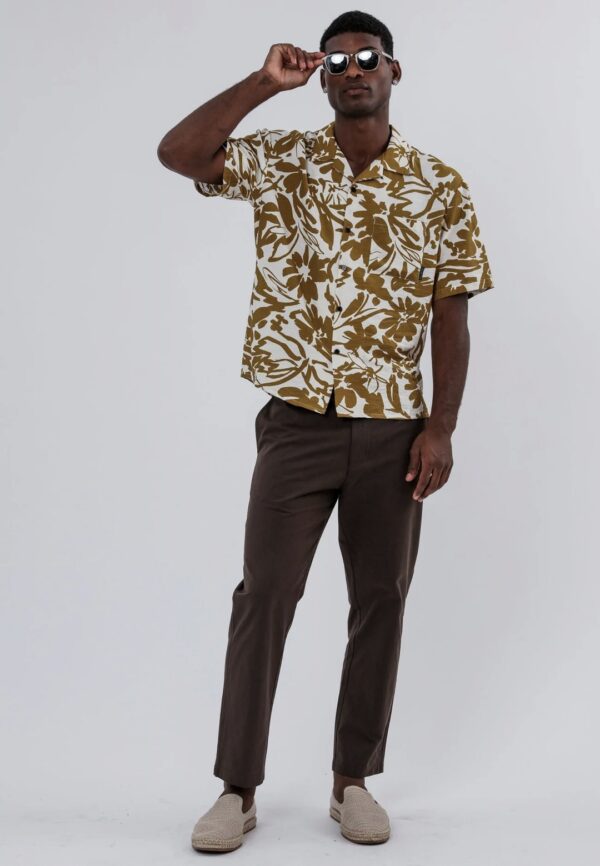 RELIGION Camisa"ART SHIRT"color tostado-blanco