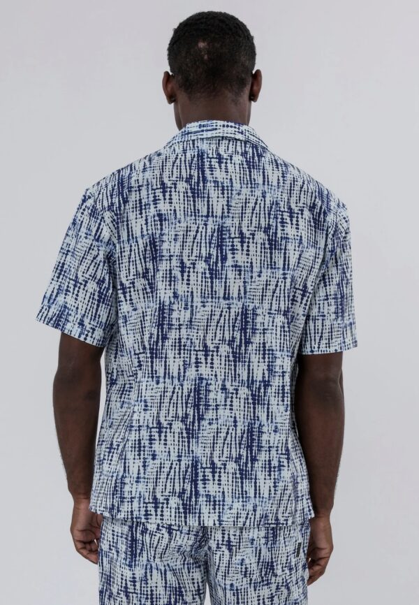 RELIGION Camisa"DRIP DYE SHIRT"color blanco-azul