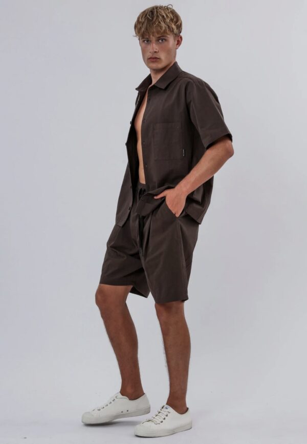 RELIGION Bermuda"PLEATED SHORTS"color marron