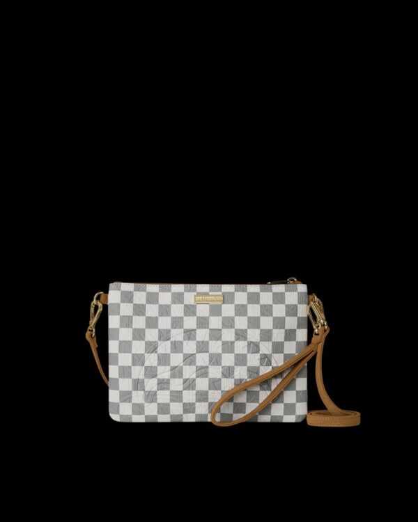 SPRAYGROUNDBolso"GRAFF EMBOSSED CREAM CHECK CROSSOVER CLUTCH"