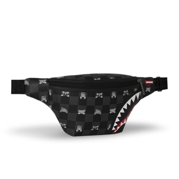 SPRAYGROUNDRiñonera"GRAY PEEKING CHARACTER CHECK SAVVY CROSSBODY"