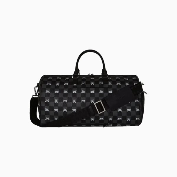 SPRAYGROUNDBolsa"GRAY PEEKING CHARACTER CHECK DUFFLE"