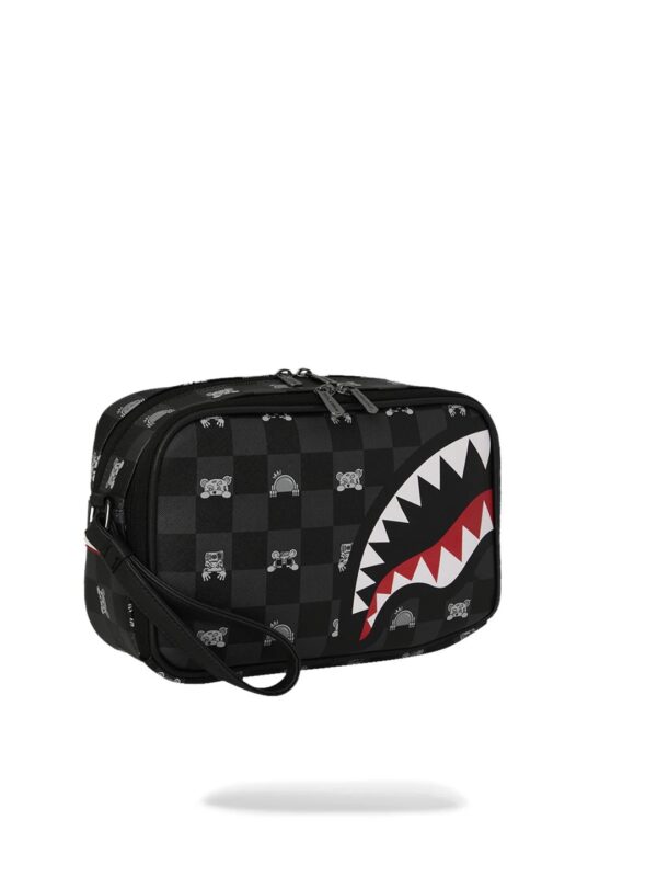 SPRAYGROUNDNeceser"GRAY PEEKING CHARACTER CHECK TOILETRY BRICK"