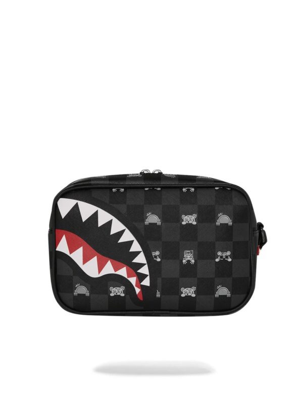 SPRAYGROUNDNeceser"GRAY PEEKING CHARACTER CHECK TOILETRY BRICK"