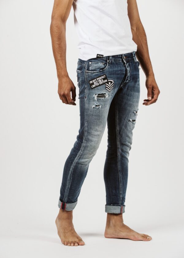 THE UNTOUCHABLES Pantalon " Carlo Bw Patch " color azul