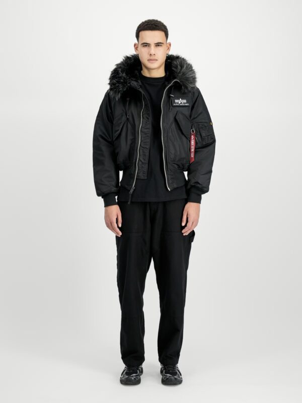 ALPHA INDUSTRIES Bomber " 45P Hooded Custom " color negro