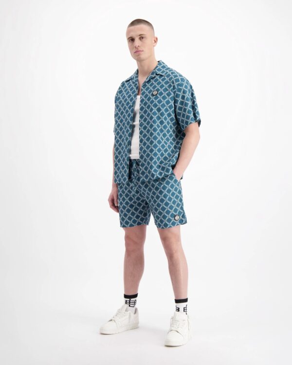BLACK BANANAS Bermudas"MONOGRAM SHORTS"color verde