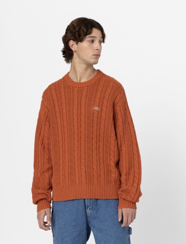 DIKIES Jersey " MULLINVILLE SWEATER BOMBAY BROWN " color marron