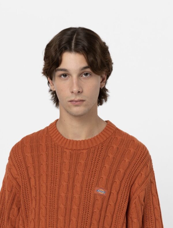 DIKIES Jersey " MULLINVILLE SWEATER BOMBAY BROWN " color marron