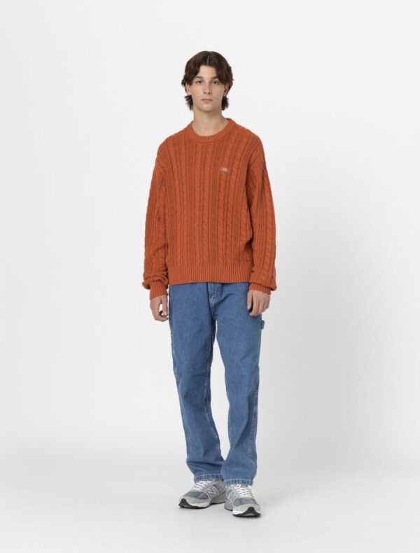 DIKIES Jersey " MULLINVILLE SWEATER BOMBAY BROWN " color marron
