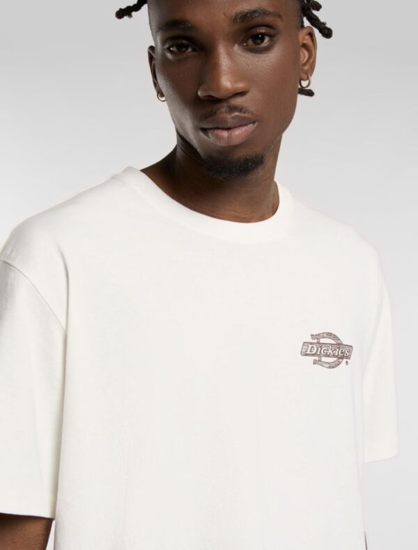 DIKIES Camiseta " WOOD LOGO TEE EGRET " color crudo