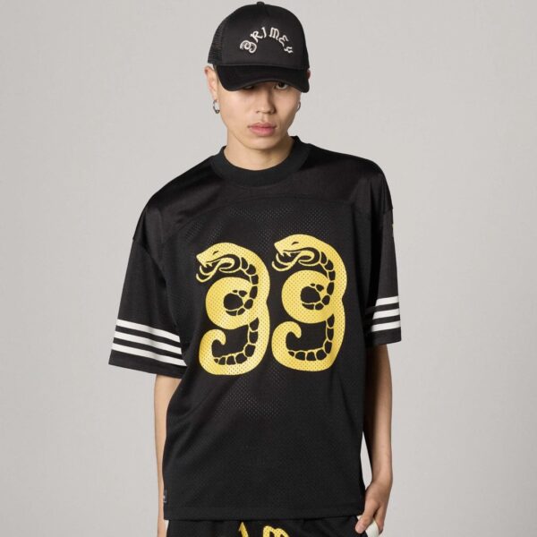 GRIMEYCamiseta"DROPPIN SCIENCE MESH BOXY FOOTBALL JERSEY"color negro