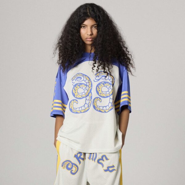 GRIMEYCamiseta"DROPPIN SCIENCE MESH BOXY FOOTBALL JERSEY"color blanco