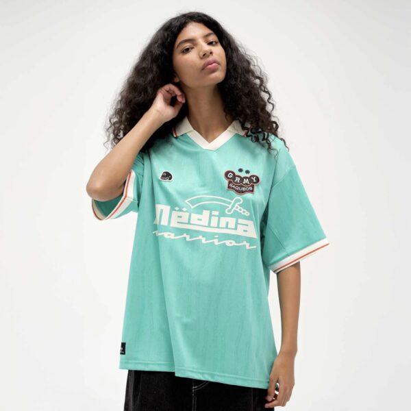 GRIMEYCamiseta"MACHETAZOS THE WARRIOR BOXY SOCCER JERSEY"color verde
