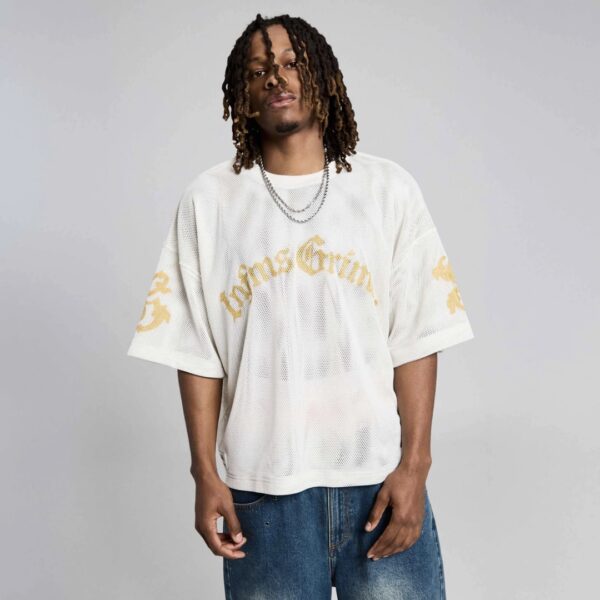 GRIMEYCamiseta"CHIEF WATCHER MESH BOXY TEE"color blanco