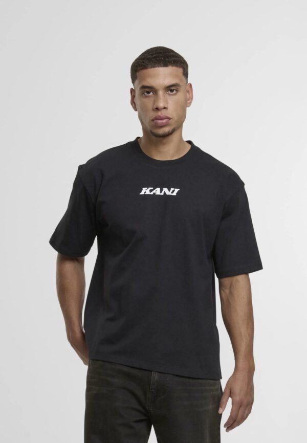 KARL KANICamiseta"Retro Patch Print T-Shirt"color negro