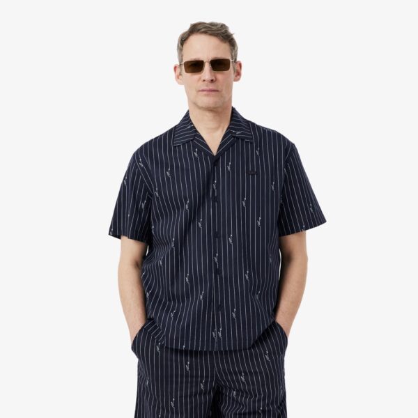 LACOSTECamisa"Short Sleeved Printed Hawaiian Shirt"color negro