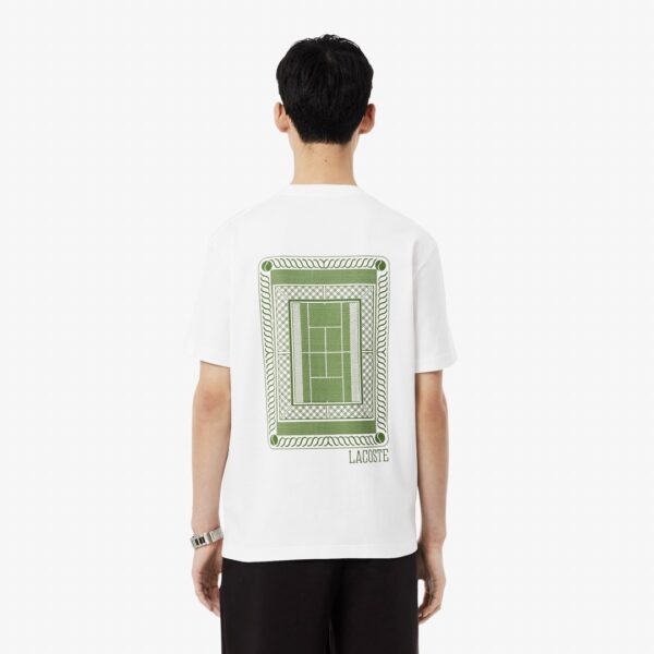 LACOSTECamiseta"Classic Fit Back Print Heavy Cotton T-shirt"color blanco