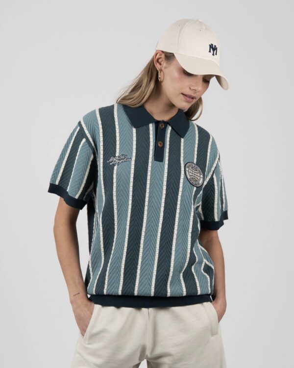 PROHIBITEDPolo"Court Knit Polo Green"color verde